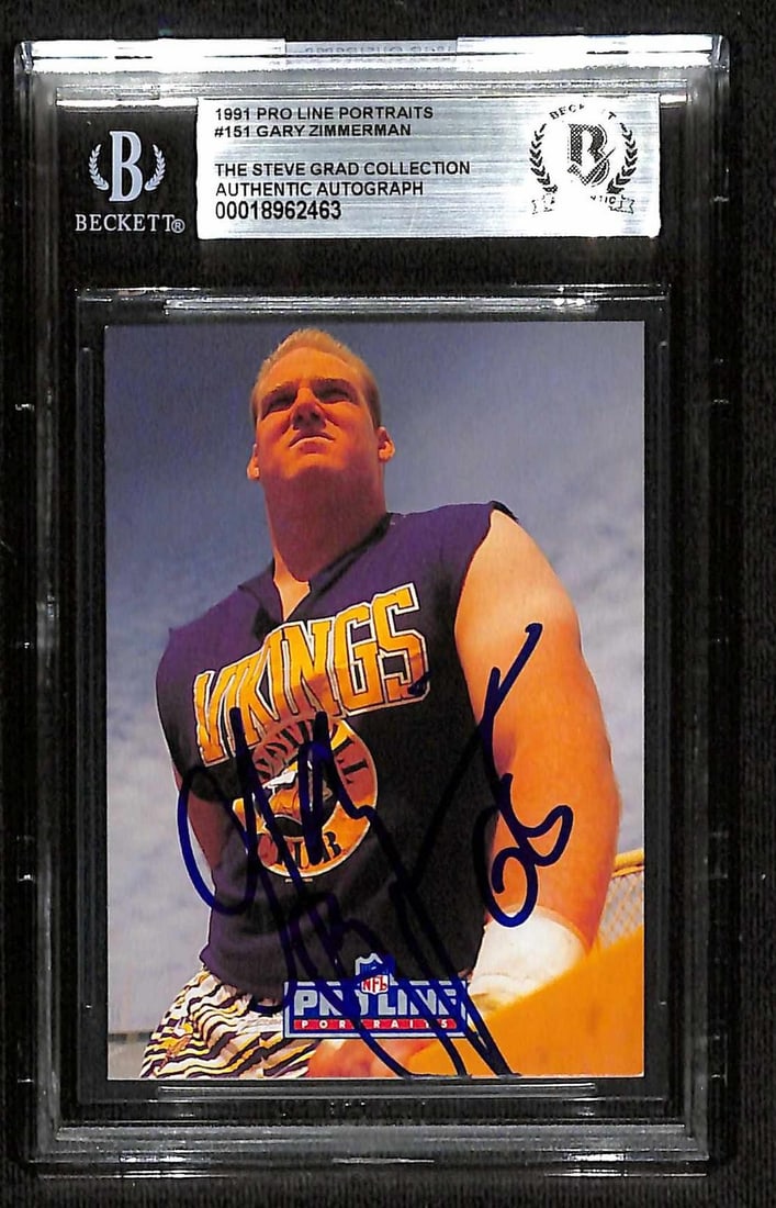 Beckett Authenticated Gary Zimmerman 1991 Pro Line Portraits #151 Card (1 of 1)