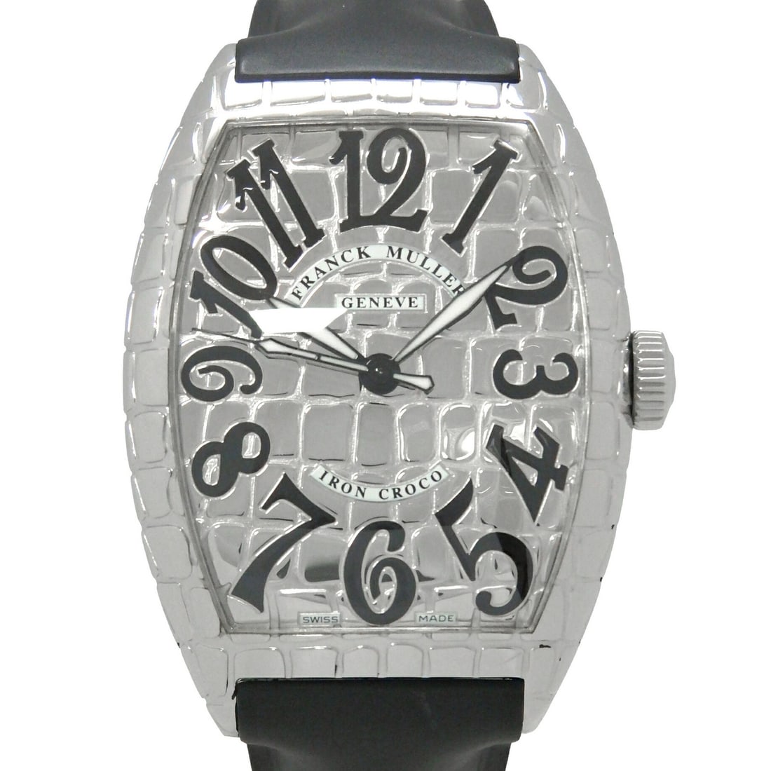 Franck Muller Iron Croco Tonneau Curvex Men's Wristwatch: Franck Muller Iron Croco Tonneau Curvex Men's Wristwatch This Franck Muller Tonneau Curvex Iron Croco 8880SCIRONCRO men's wristwatch is a pre-owned timepiece crafted in Switzerland. It features the di