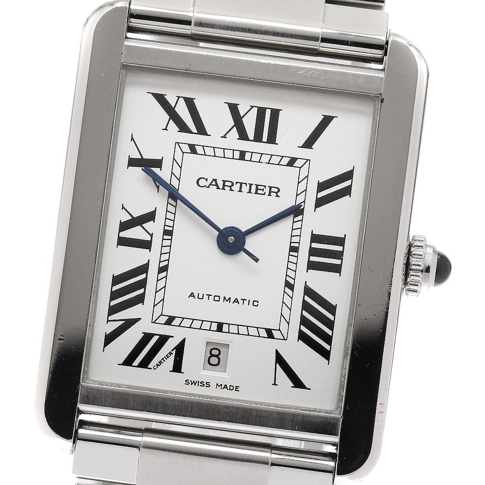 Cartier Tank Solo XL Automatic Stainless Steel Silver Dial Watch: Cartier Tank Solo XL Automatic Stainless Steel Silver Dial Watch This is a Cartier Tank Solo XL W5200028 automatic wristwatch featuring a silver dial and a stainless steel case. Designed for women, th