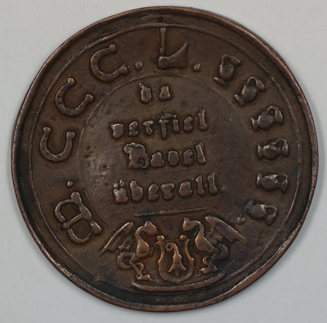 1856 Basel Swiss bronze dragon medal (1 of 2)