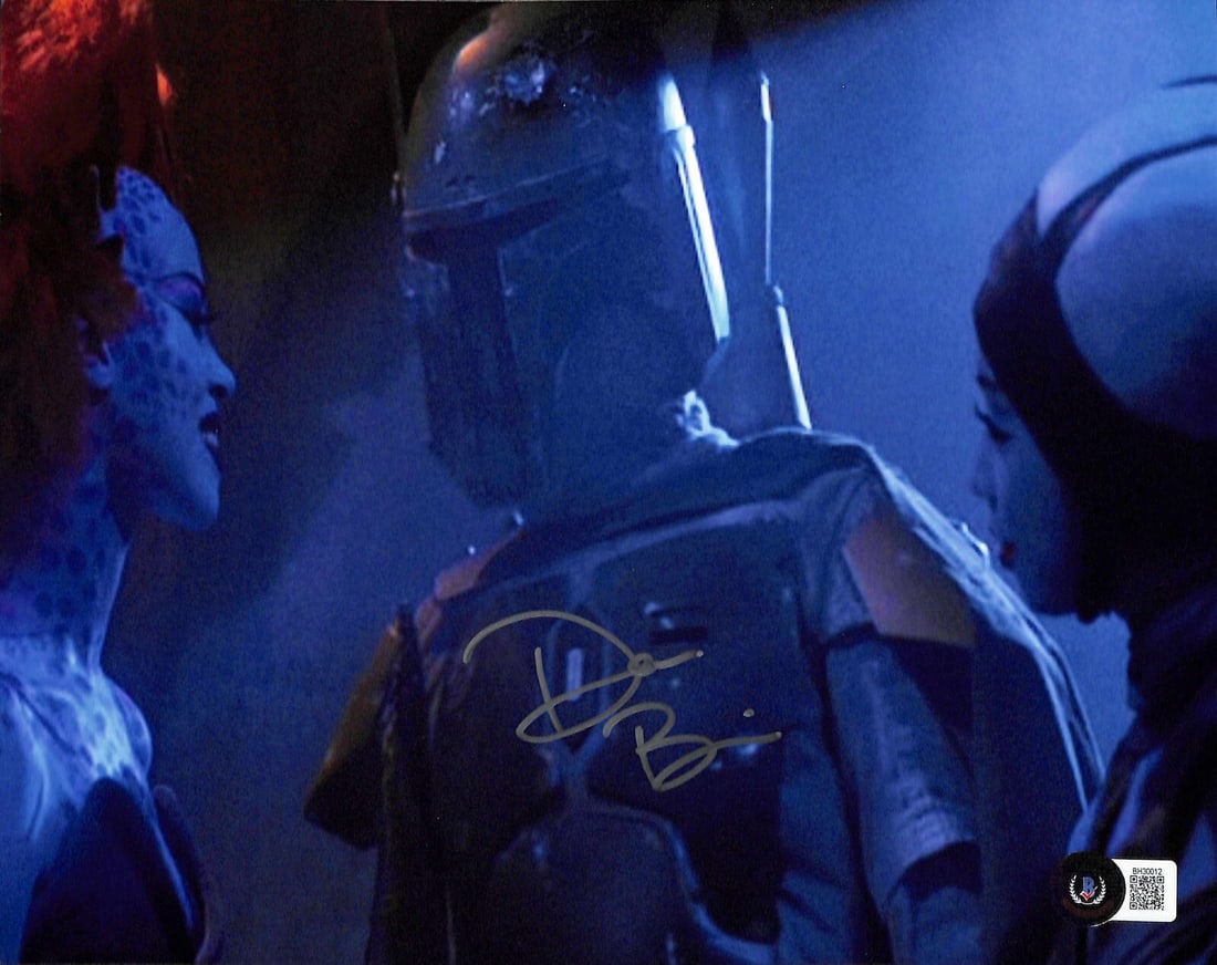 Boba Fett 8x10 Photo Signed by Don Bies with Beckett Authentication: Boba Fett 8x10 Photo Signed by Don Bies with Beckett Authentication This is an original 8x10 photograph signed by Don Bies, who served as a stand-in for Boba Fett, B'arquin D'an, and a Stormtrooper in