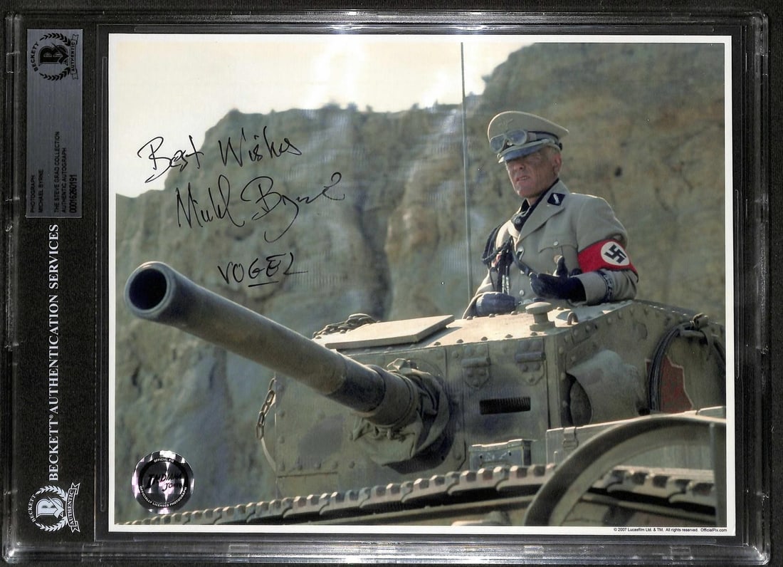 Beckett Slabbed Michael Byrne Indiana Jones 8x10 Autograph Photo (1 of 1)