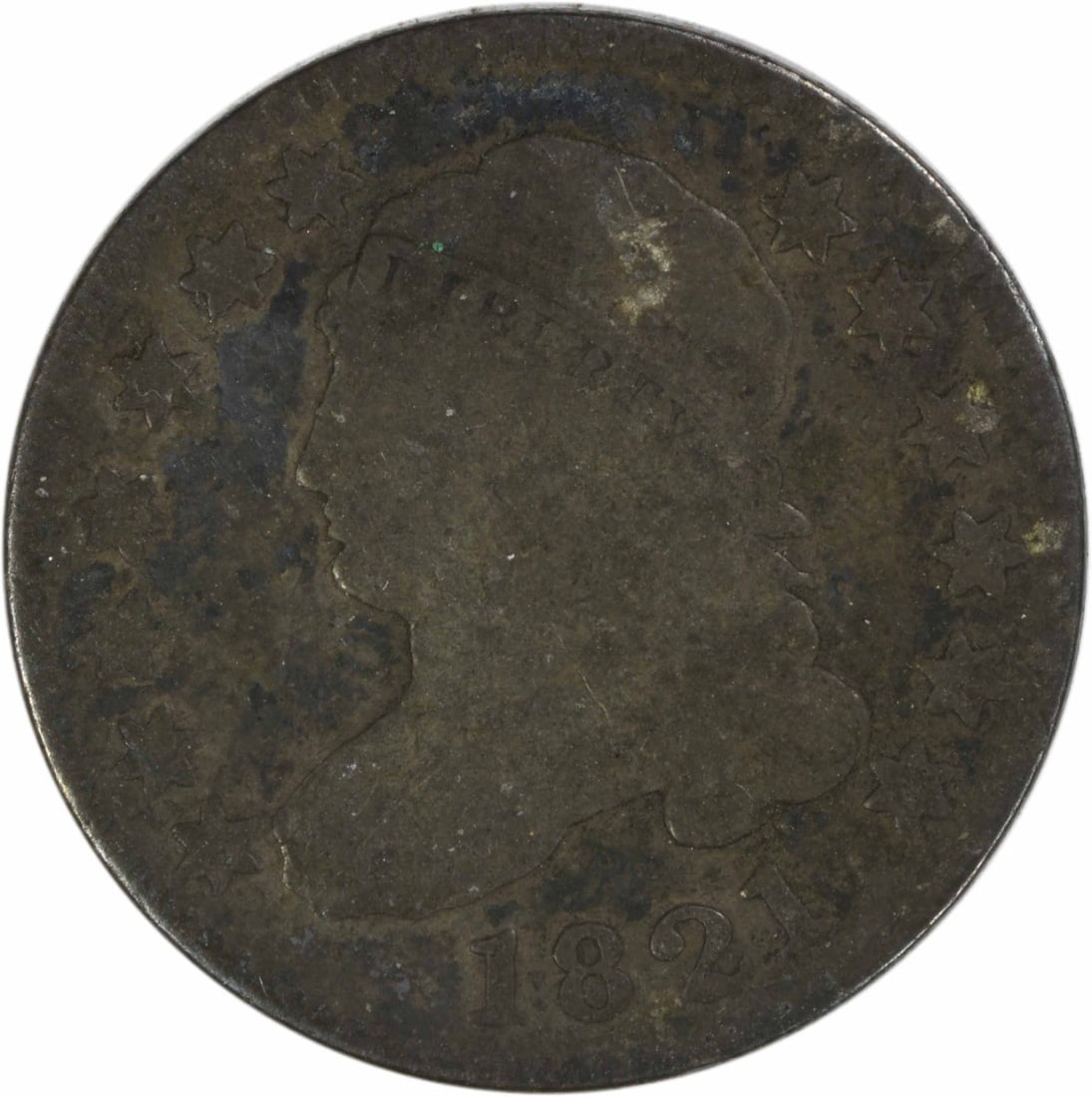 1821 Capped Bust 10C Silver Dime Large Date Uncertified (1 of 2)