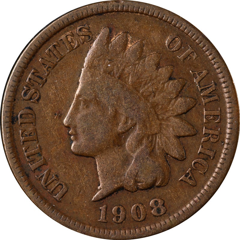 San Francisco Mint 1908 Indian Head Cent Copper Coin: San Francisco Mint 1908 Indian Head Cent Copper Coin This is a 1908-S Indian Cent from the United States, minted in San Francisco. The coin is composed of copper and is in circulated, pre-owned condit
