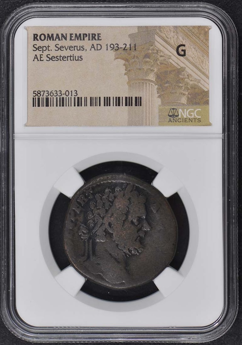 NGC Certified G4 AE Sestertius Coin Roman Empire Septimius Severus (1 of 2)