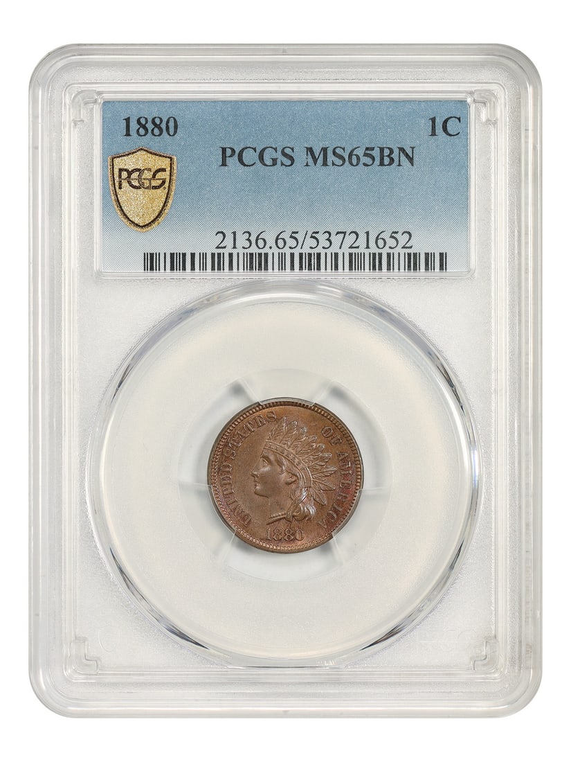 Indian Cent 1880 1C PCGS MS65BN (1 of 5)