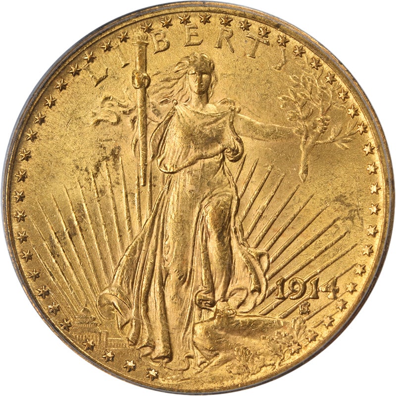 1914 Saint-Gaudens $20 Gold Coin PCGS MS62 Philadelphia Mint (1 of 4)