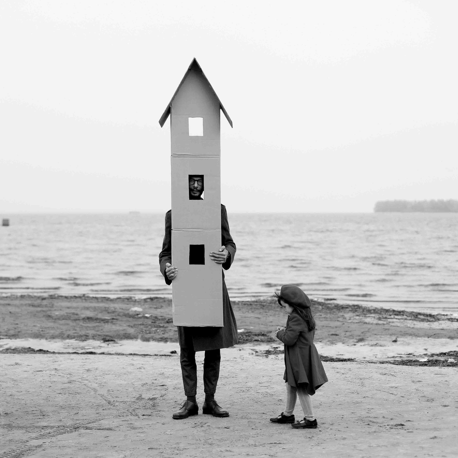 I'm at Home Black and White Photography 31x31 Ed. of 7 by Olha Stepanian: I'm at Home Black and White Photography 31x31 Ed. of 7 by Olha Stepanian Presenting "I'm at Home," a captivating black and white photograph by Olha Stepanian. Created in 2020, this artwork measures 31