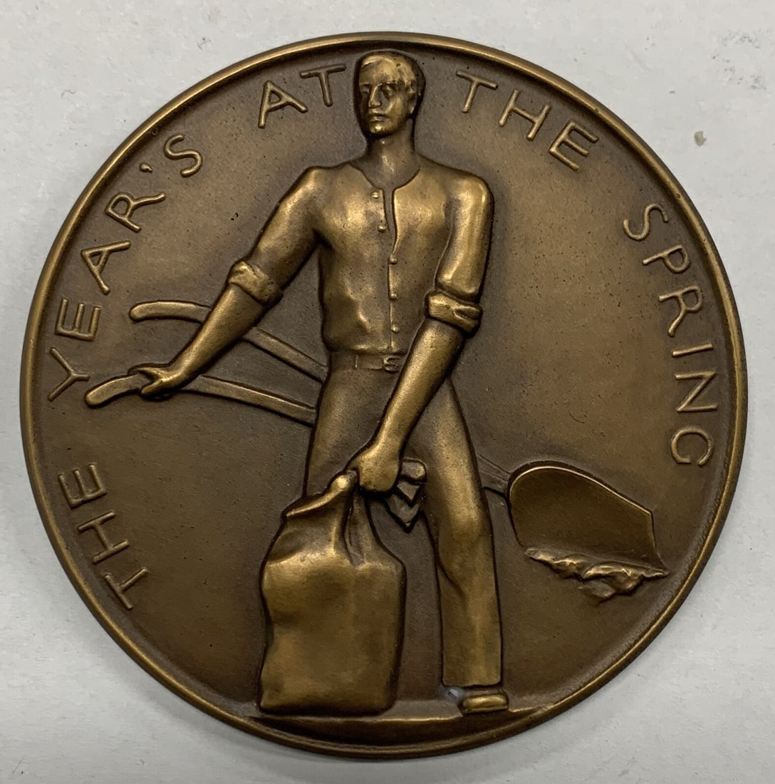 Bronze Society of Medalists 1958 Medal Charles Rudy Year's at the Spring 3 Inch 4 Oz (1 of 3)