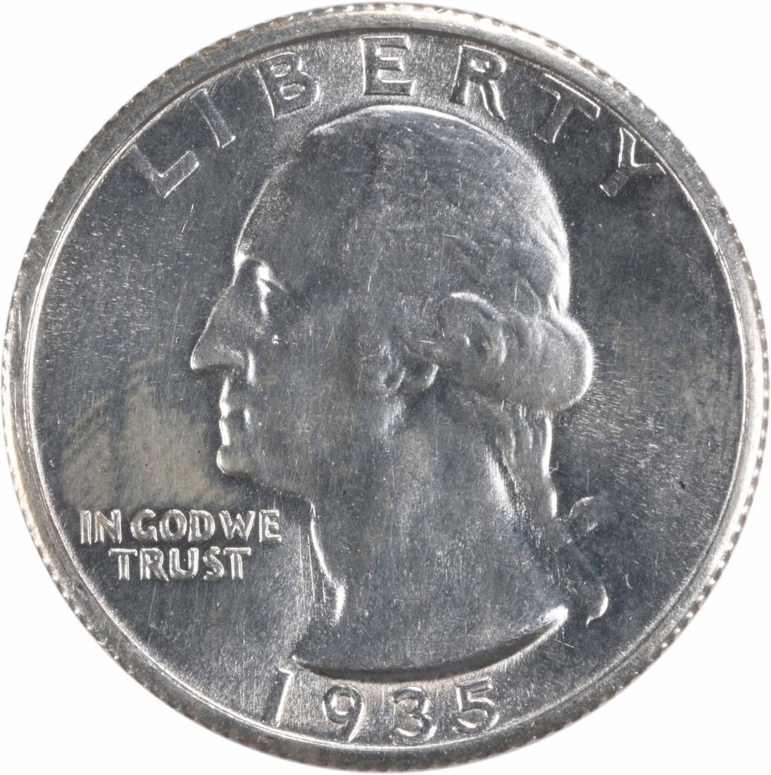Choice BU 1935-S Washington 25C Silver Quarter: Choice BU 1935-S Washington 25C Silver Quarter This is a 1935-S Washington Silver Quarter from the United States. The coin is composed of silver, is uncirculated, and is graded as Choice BU. It is unc