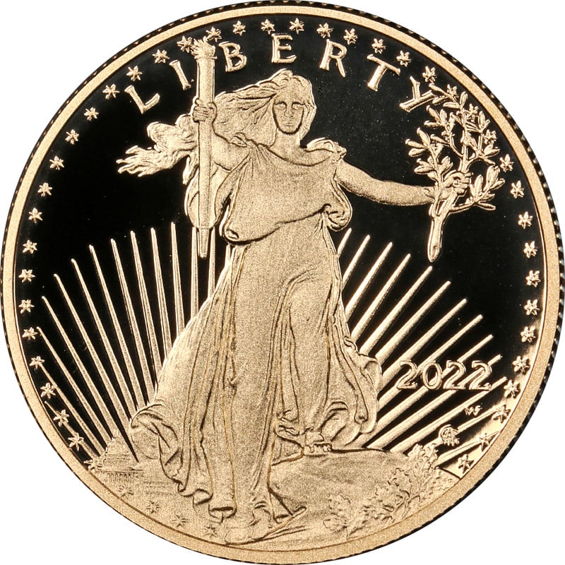 2022 $25 Gold American Eagle Proof Half Ounce Coin in OGP with COA (1 of 3)