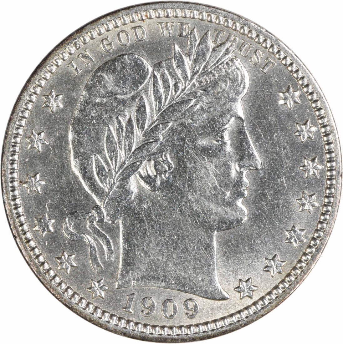 1909 D Barber 25C Silver Quarter BU Uncertified (1 of 2)