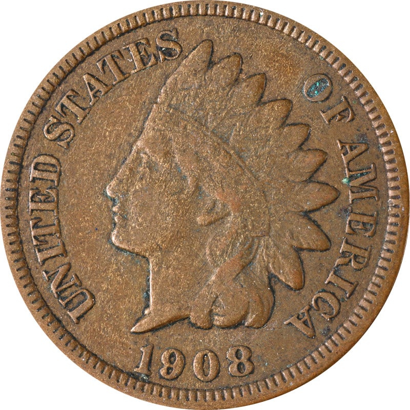 1908-S San Francisco Indian Head Copper Cent: 1908-S San Francisco Indian Head Copper Cent This 1908-S Indian Cent is a circulated coin composed of copper, minted in San Francisco. It is a pre-owned collectible from the United States, offering a 