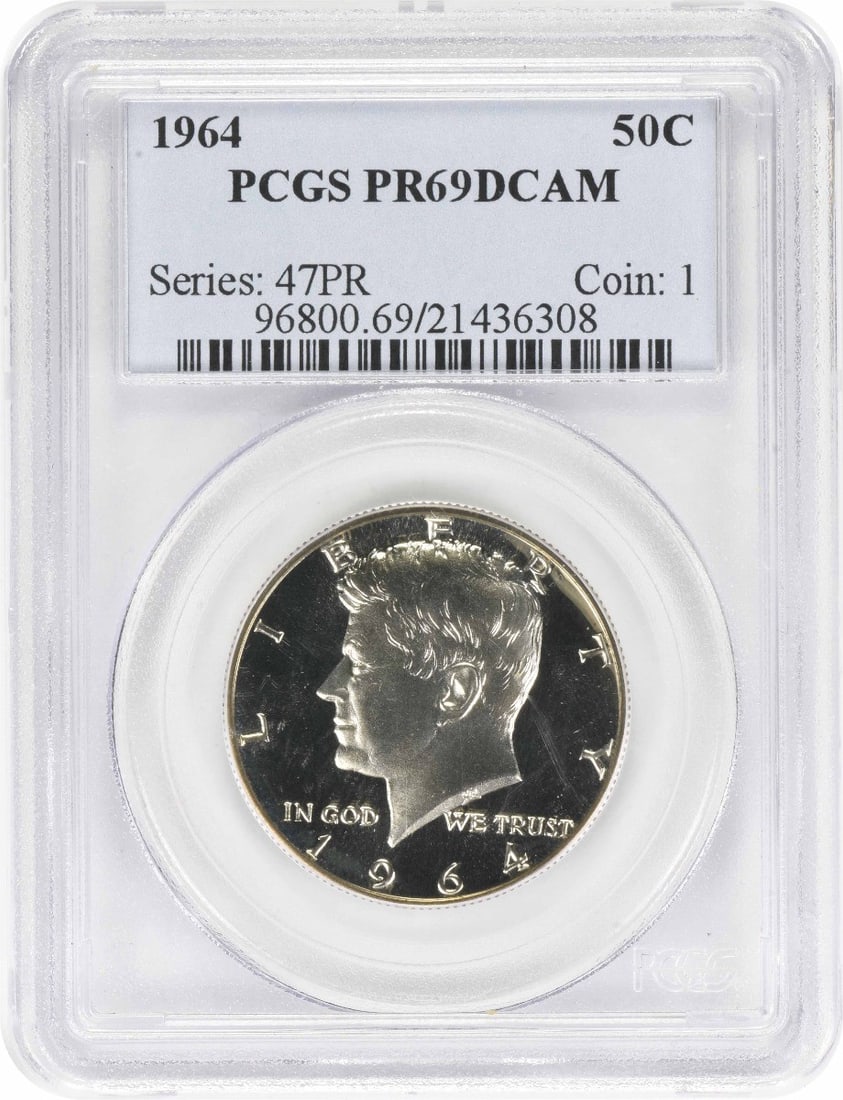 PCGS PR69DCAM 1964 Kennedy 50C Silver Proof Half Dollar (1 of 4)