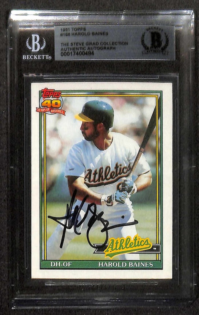 Harold Baines 1991 Topps #166 Autographed Card Beckett Certified (1 of 1)