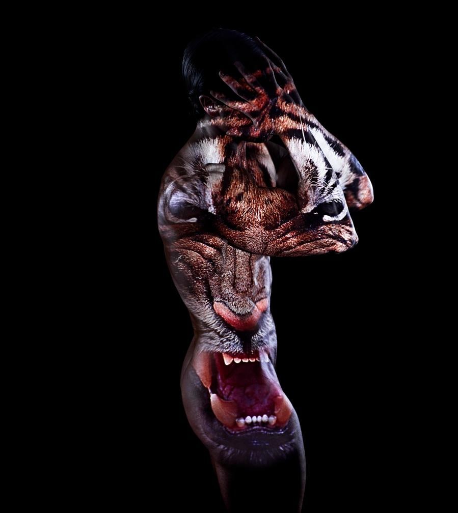 Giuliano Bekor WA5 Limited Edition Figurative Photography 84 x 40 Inches: Giuliano Bekor WA5 Limited Edition Figurative Photography 84 x 40 Inches Presenting "WA5" by Giuliano Bekor, a stunning piece of figurative photography that mesmerizes with its blend of human and anim