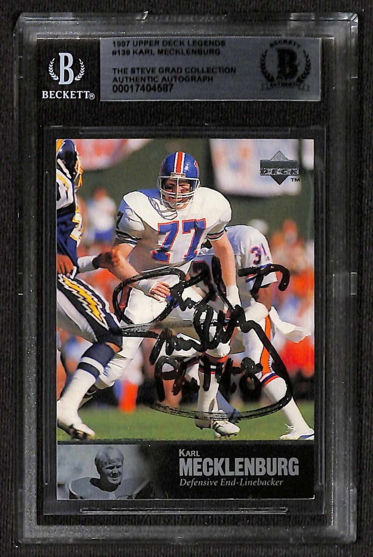Karl Mecklenburg Signed 1997 Upper Deck Legends Card Beckett Authenticated (1 of 1)