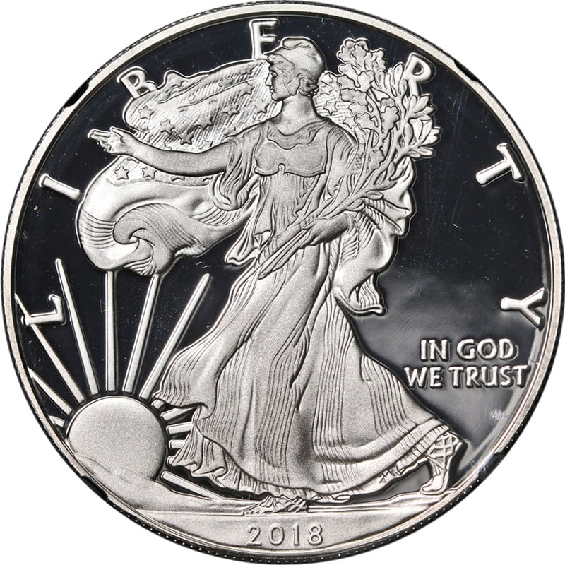 2018-S Silver American Eagle $1 NGC PF70 UCAM Early Releases: 2018-S Silver American Eagle $1 NGC PF70 UCAM Early Releases This 2018-S Silver American Eagle $1 coin is a remarkable piece, certified by NGC as PF70 UCAM, indicating its perfect grade and ultra came