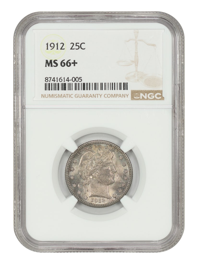 NGC MS66+ 1912 Barber Quarter 25C Philadelphia Mint (1 of 4)
