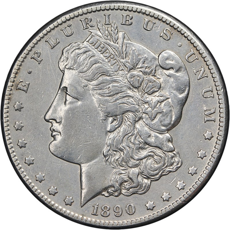 1890 CC Morgan Dollar XF AU Details Nice Strike (1 of 2)