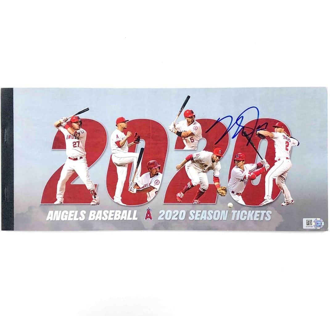 Mike Trout signed MLB authenticated Angels 2020 season ticket book: Mike Trout signed MLB authenticated Angels 2020 season ticket book This is an original 2020 Los Angeles Angels season ticket book autographed by MLB star Mike Trout. The ticket book includes an MLB au