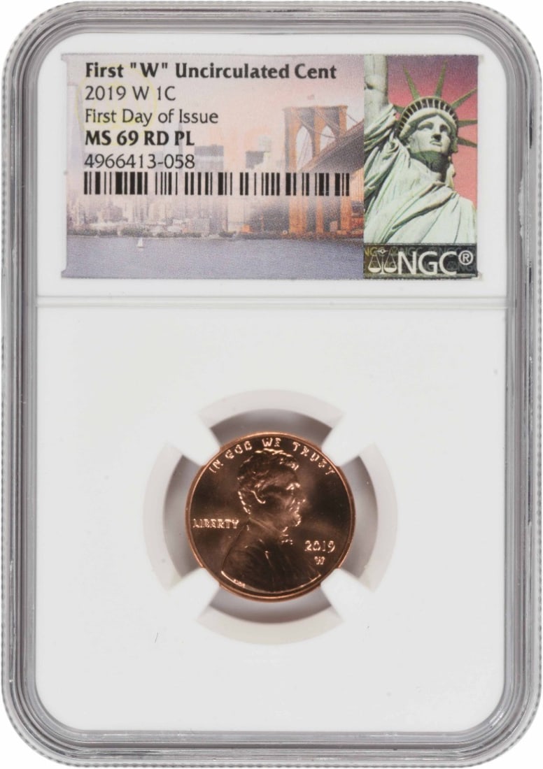 NGC MS69RD PL FDOI 2019-W Lincoln Shield Small Cent (1 of 2)