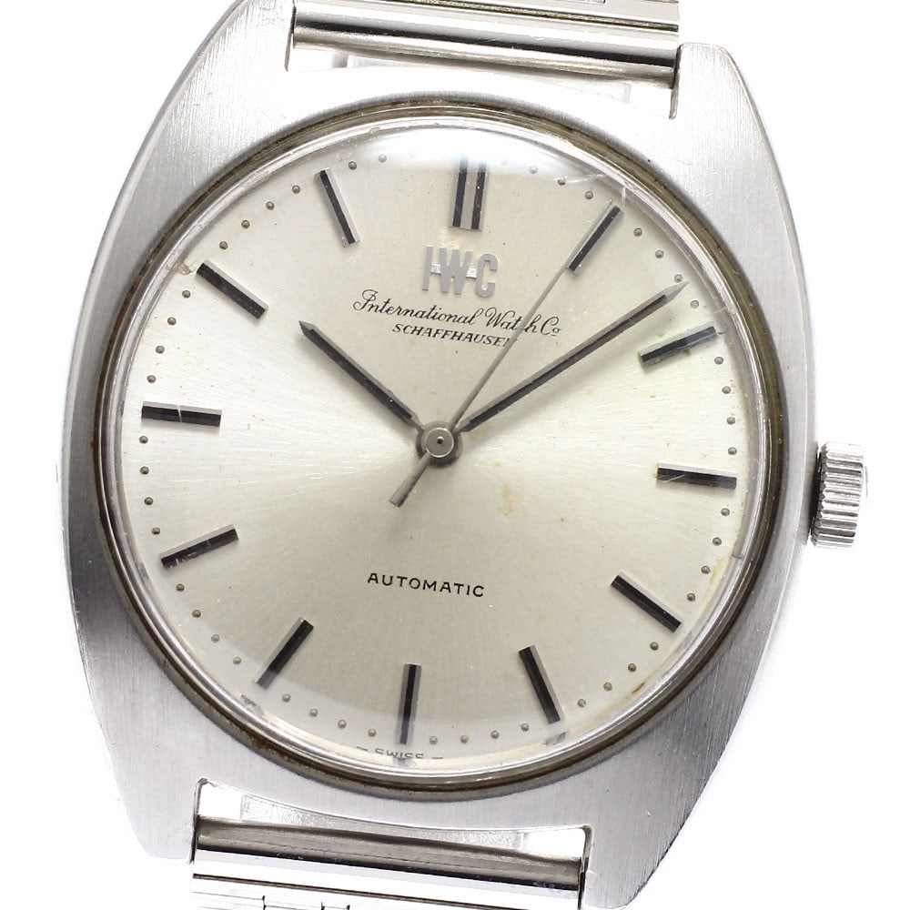 IWC Schaffhausen Ref 1928 Automatic Stainless Steel Wristwatch: IWC Schaffhausen Ref 1928 Automatic Stainless Steel Wristwatch This IWC Schaffhausen 1928 Cal.854B men's wristwatch features a stainless steel case and bracelet with a silver dial. The automatic movem