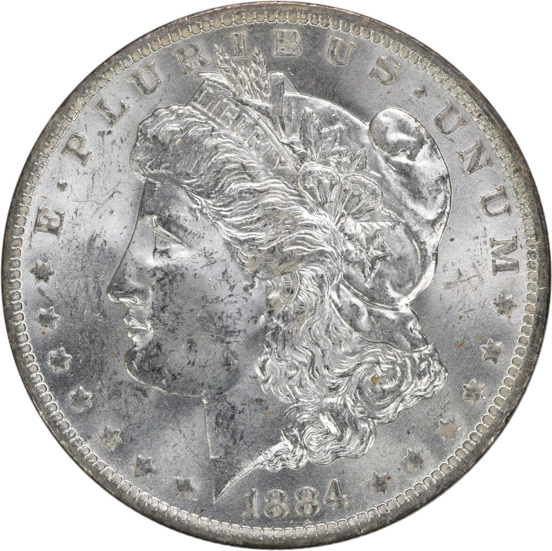 Choice BU 1884 O Silver Dollar Morgan Uncertified US Coin: Choice BU 1884 O Silver Dollar Morgan Uncertified US Coin This 1884-O Morgan Silver Dollar is a Choice Brilliant Uncirculated coin from the United States. Struck at the New Orleans Mint, it features t
