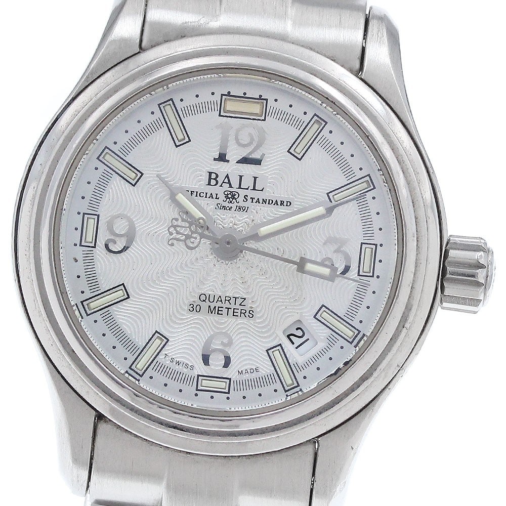 BALLWATCH Stokeman Date Quartz Stainless Steel Women's Wristwatch: BALLWATCH Stokeman Date Quartz Stainless Steel Women's Wristwatch This BALLWATCH Stokeman Date Quartz wristwatch for women features a stainless steel case and bracelet with a silver dial. The watch is