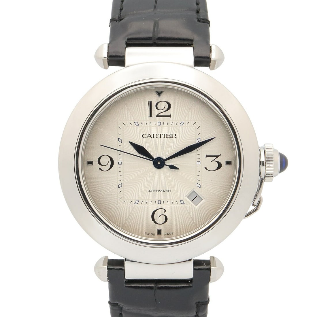 Cartier Pasha Steel Automatic Silver Dial Mens Wristwatch WSPA0010: Cartier Pasha Steel Automatic Silver Dial Mens Wristwatch WSPA0010 This is a pre-owned Cartier Pasha De Cartier WSPA0010 men's automatic wristwatch, featuring a silver dial and a stainless steel case 