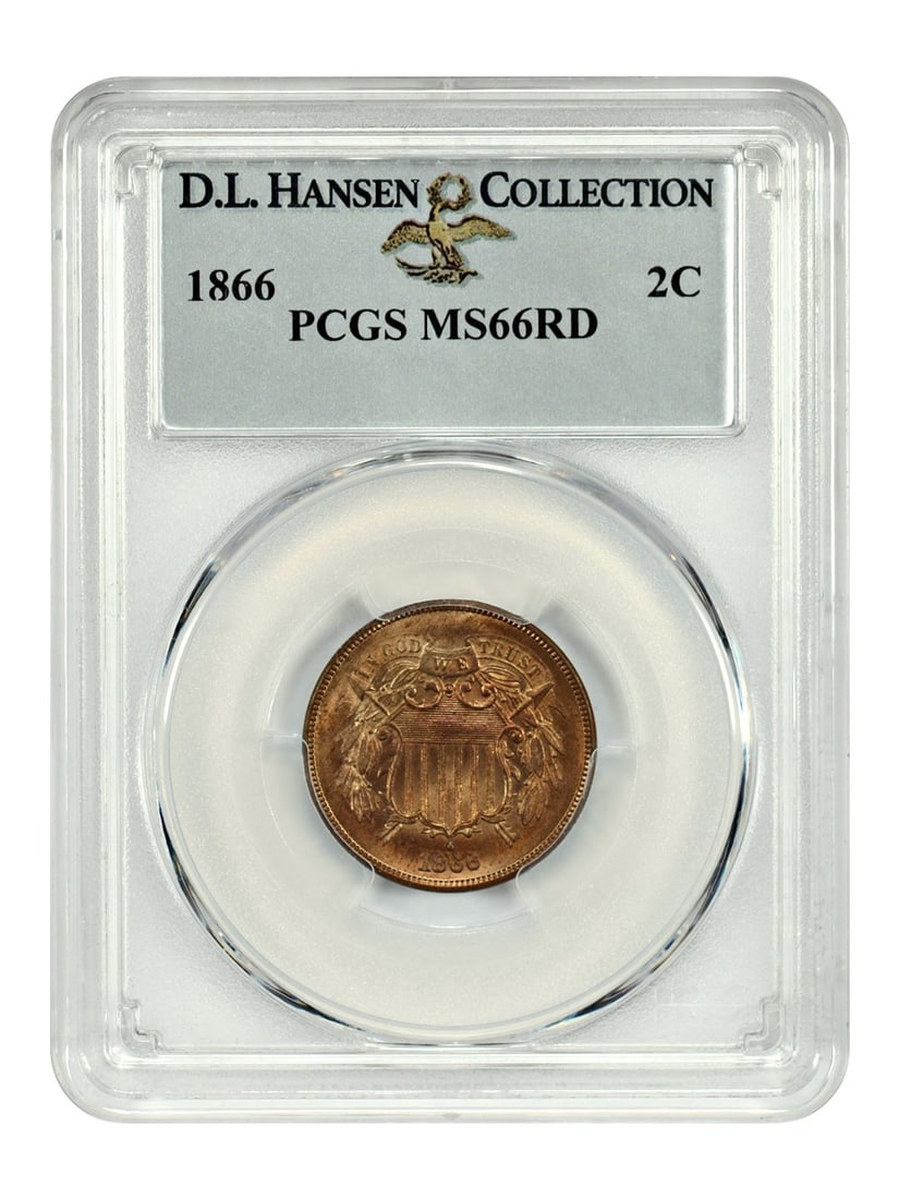 1866 Two Cent 2C PCGS MS66RD Philadelphia Issue (1 of 4)