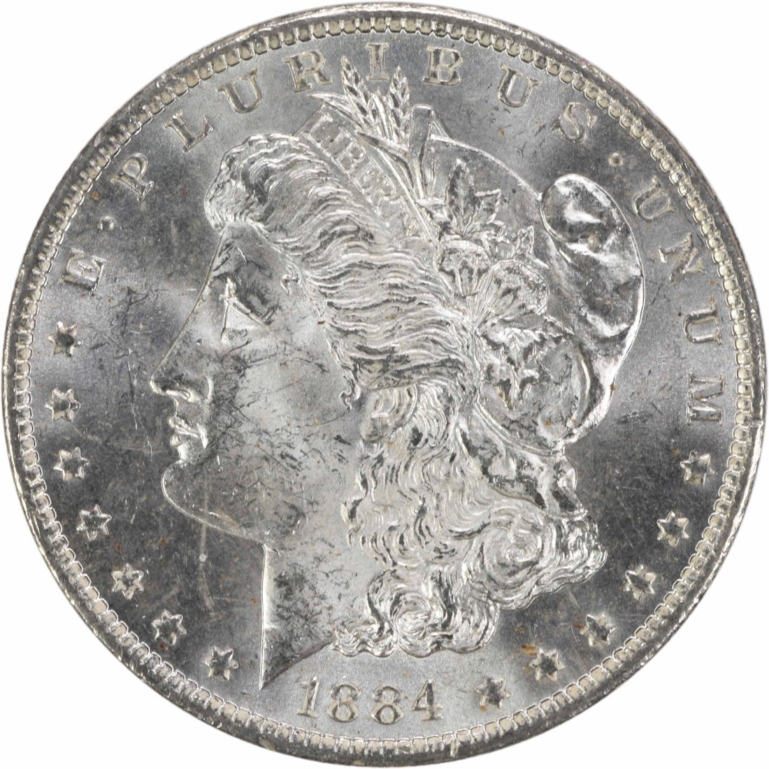 Choice BU 1884-O Morgan Dollar Uncirculated Silver Coin Uncertified: Choice BU 1884-O Morgan Dollar Uncirculated Silver Coin Uncertified This 1884-O Morgan Silver Dollar is a Choice Brilliant Uncirculated example from the New Orleans Mint. Composed of silver, this pre-