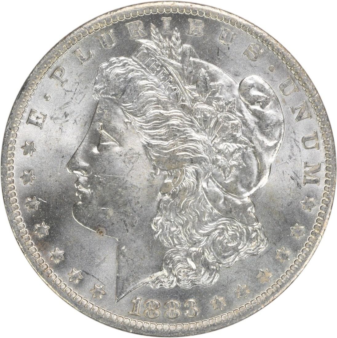 Uncirculated 1883-O Silver Dollar Morgan Choice BU Uncertified: Uncirculated 1883-O Silver Dollar Morgan Choice BU Uncertified This 1883-O Morgan Silver Dollar is a Choice Brilliant Uncirculated coin. Struck at the New Orleans Mint, it is composed of silver and re