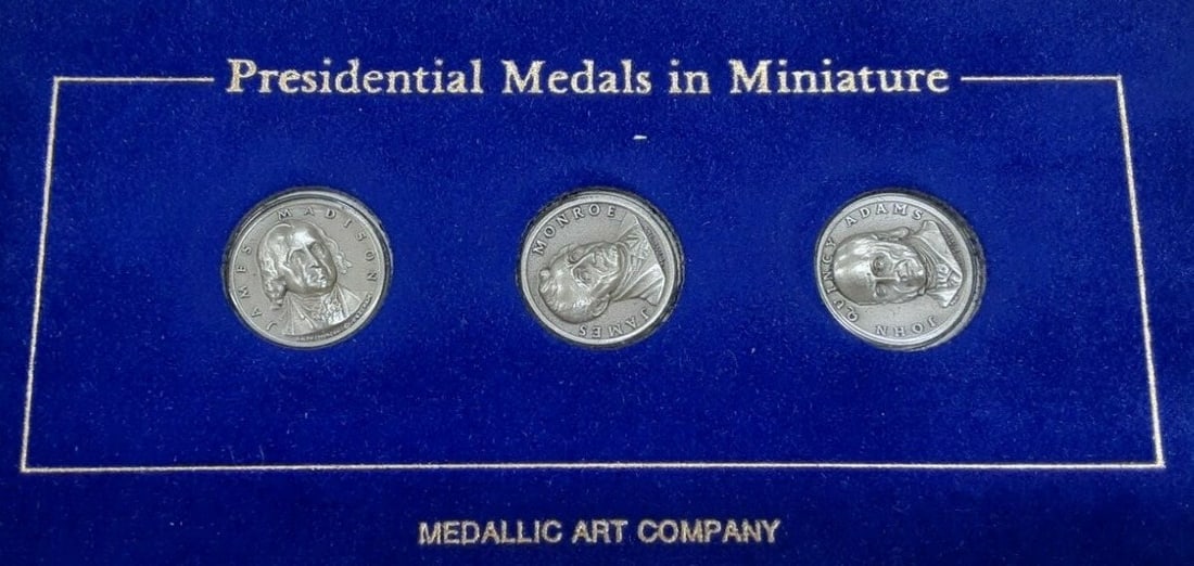 Sterling Presidential Medals by Medallic Art Co Madison Monroe JQ Adams (1 of 2)