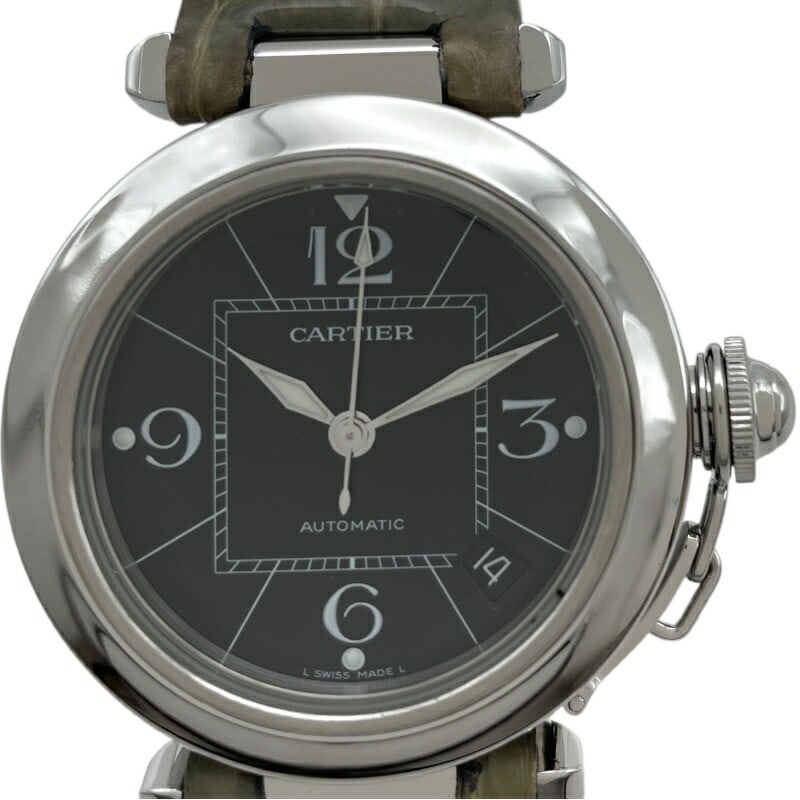 Cartier Pasha C Automatic Stainless Steel Black Dial Men's Watch: Cartier Pasha C Automatic Stainless Steel Black Dial Men's Watch This is a Cartier Pasha C W31076M7 wristwatch featuring a black dial and stainless steel construction. Designed for men, this automatic