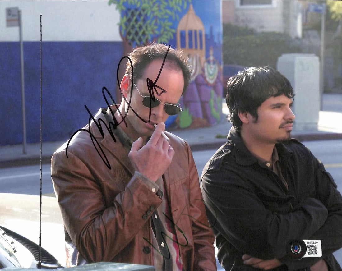 Beckett Authenticated 8x10 The Shield Photo Signed by Goggins and Pena: Beckett Authenticated 8x10 The Shield Photo Signed by Goggins and Pena This 8x10 photograph features the authentic signatures of Walton Goggins and Michael Pena, both renowned for their roles in the t