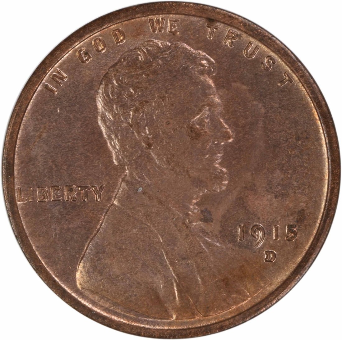1915 Denver Lincoln Wheat Cent Choice Brilliant Uncirculated Copper Coin (1 of 2)