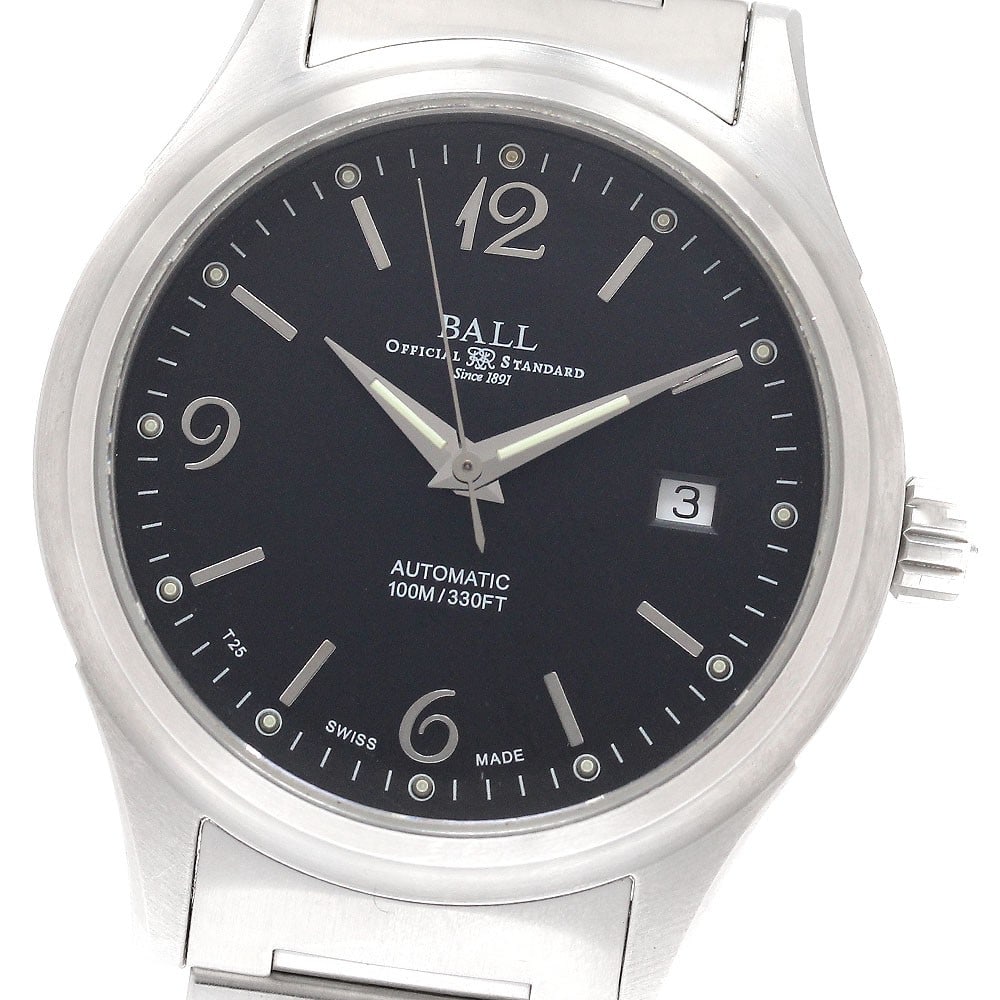 BALLWATCH Stokeman Date Automatic Stainless Steel Men's Watch NM1088C: BALLWATCH Stokeman Date Automatic Stainless Steel Men's Watch NM1088C This BALLWATCH NM1088C Stokeman Date men's wristwatch features a stainless steel case and bracelet, complemented by a black dial a