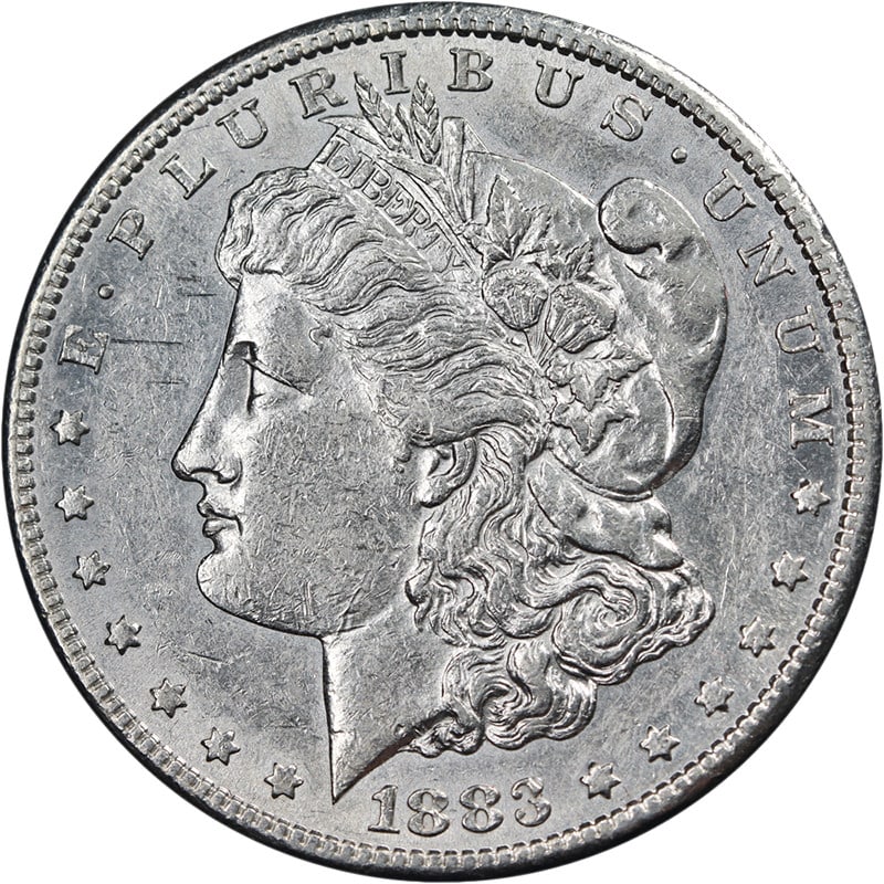 1883-S Morgan Dollar Choice AU+ Bright White Silver (1 of 2)