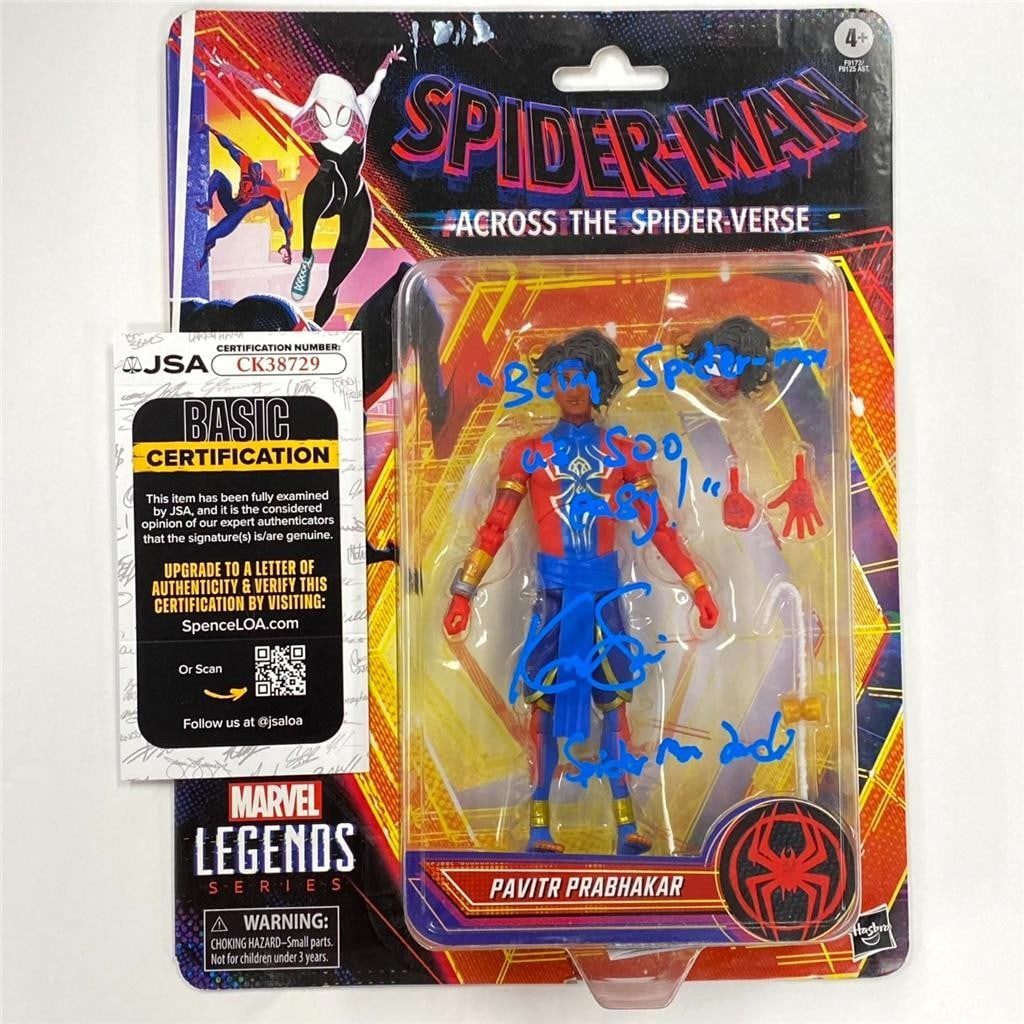 JSA authenticated Karan Soni autograph Spider-Man India Legends Figure (1 of 5)