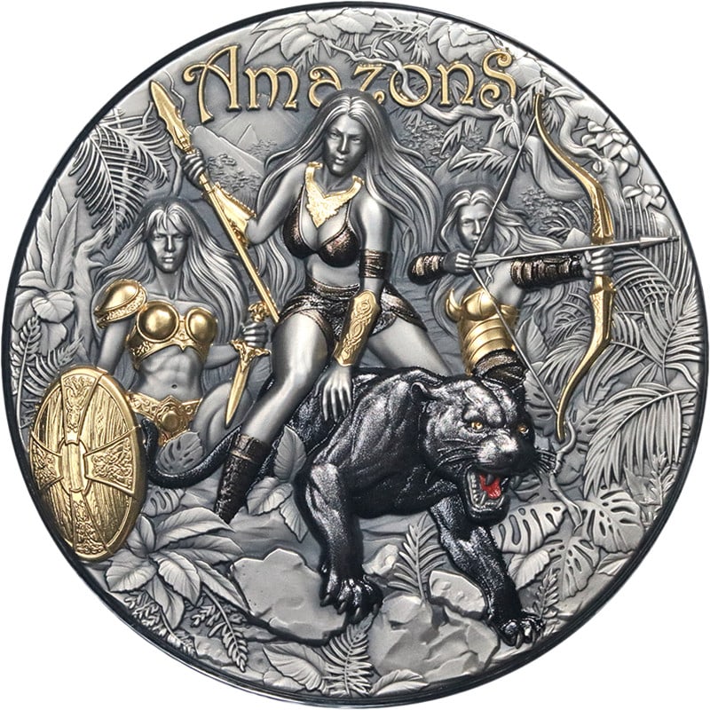 2025 Niue 2oz Silver $5 Coin Antique Finish Selective Gilding: 2025 Niue 2oz Silver $5 Coin Antique Finish Selective Gilding This 2025 Niue 2 Ounce Silver $5 coin features an exquisite antique finish with selective gilding, showcasing superb eye appeal. The coin 