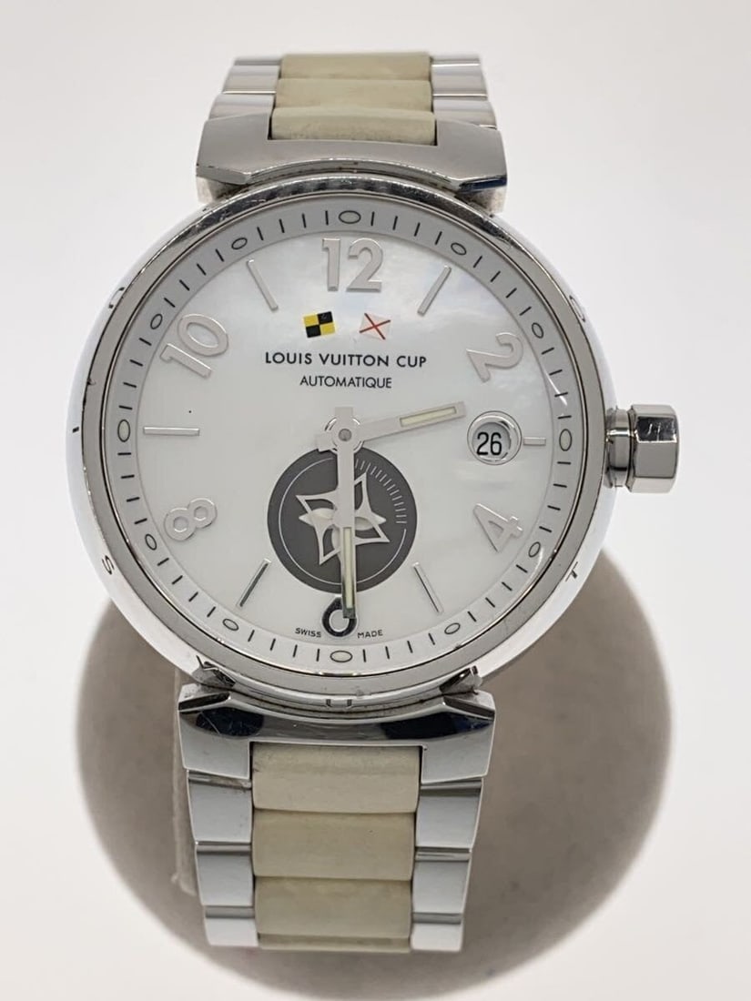 Louis Vuitton Tambour Lovely Cup Q133W Swiss Men's Wristwatch: Louis Vuitton Tambour Lovely Cup Q133W Swiss Men's Wristwatch This is a pre-owned Louis Vuitton Tambour Lovely Cup Q133W men's wristwatch, crafted in Switzerland. The watch features a round case with 
