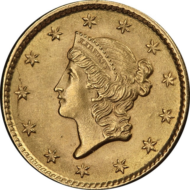 1853 Philadelphia Liberty Type 1 Gold Dollar BU Plus Details Uncertified (1 of 2)