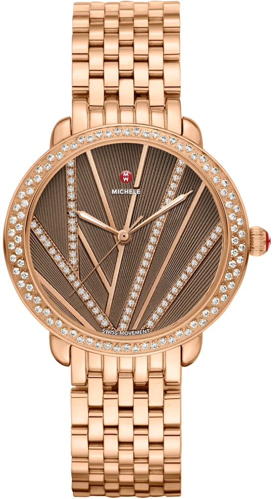 Michele MWW21B000113 Stainless Steel 36mm Diamond Brown Dial Watch With Card: Michele MWW21B000113 Stainless Steel 36mm Diamond Brown Dial Watch With Card This Michele watch features a brown dial accented with diamonds, offering a refined and elegant style. The timepiece has a 