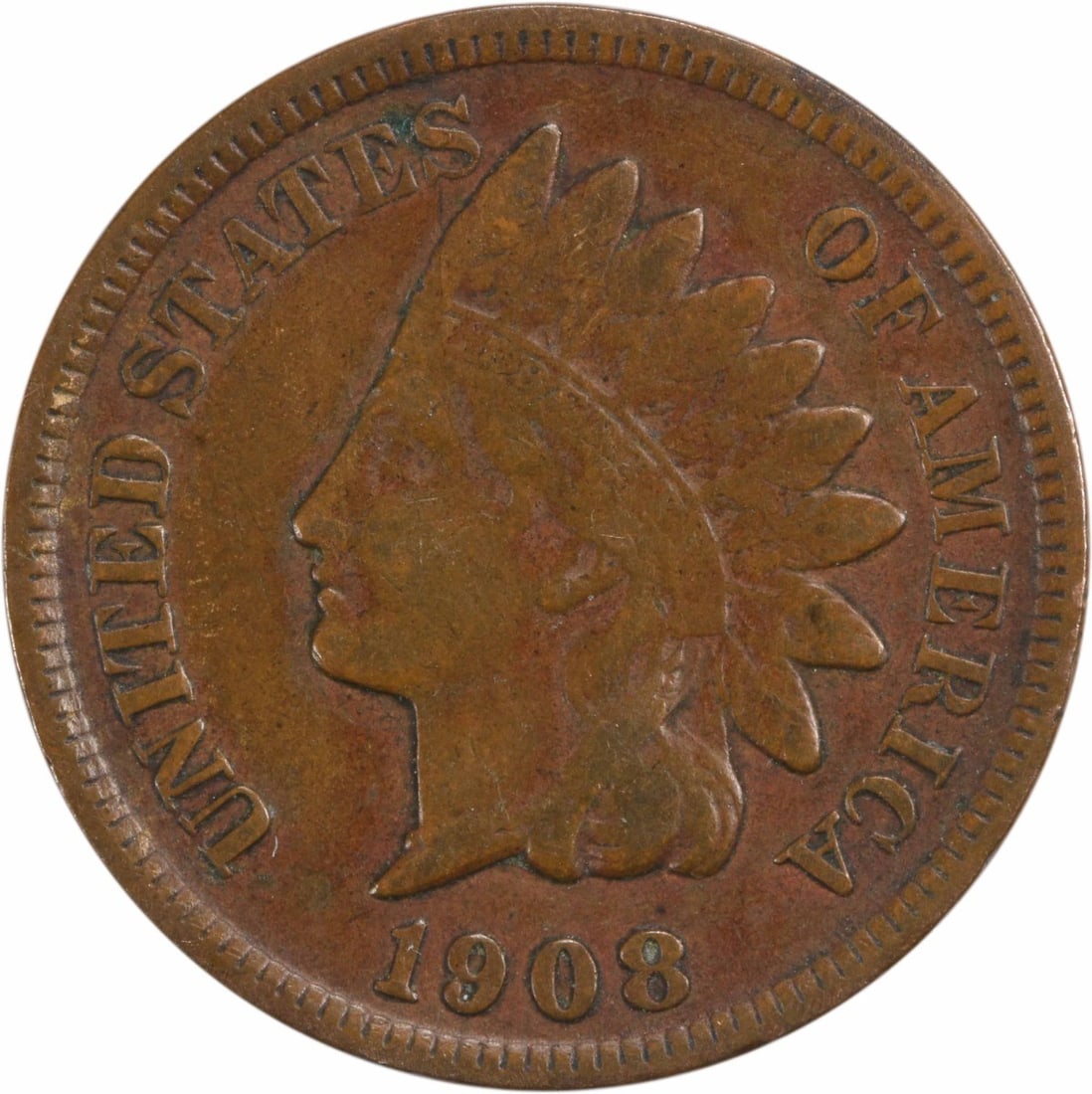 1908-S Indian Head Copper Small Cent VF Uncertified (1 of 2)