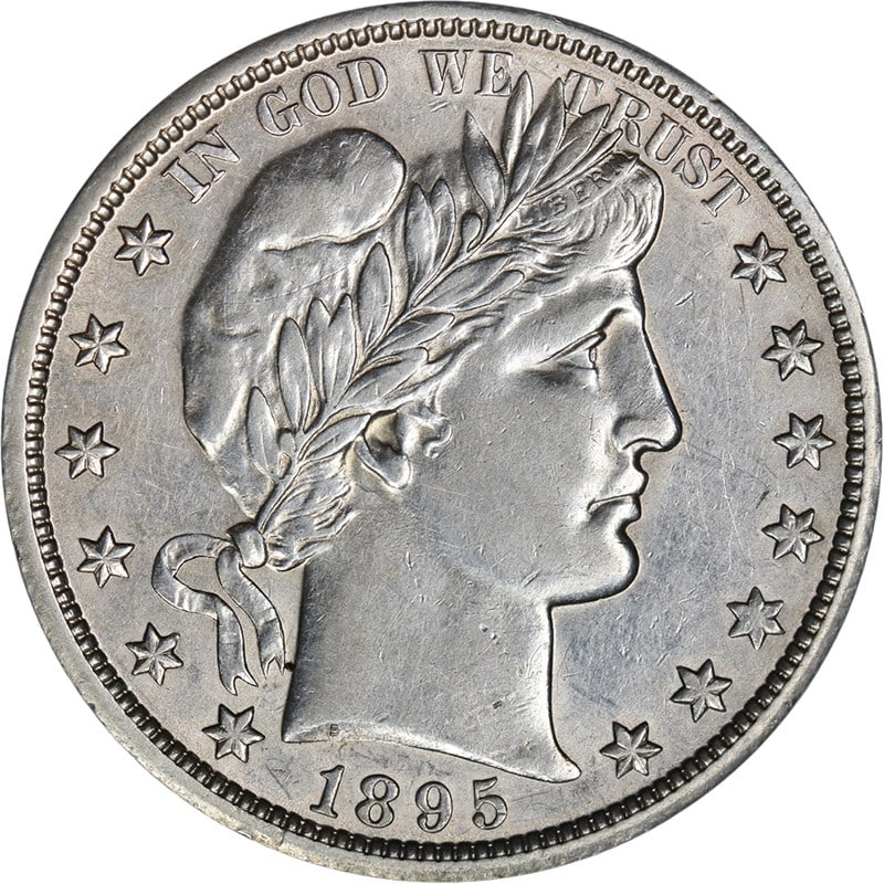 1895 O Barber Silver Half Dollar Choice AU BU (1 of 2)
