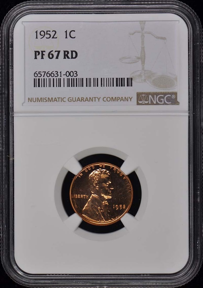 1952 Lincoln Cent Proof NGC PR67RD Uncirculated Wheat Reverse: 1952 Lincoln Cent Proof NGC PR67RD Uncirculated Wheat Reverse This stunning 1952 Wheat Reverse Lincoln Cent is certified by NGC with a grade of PR67RD, indicating its exceptional quality and uncircula