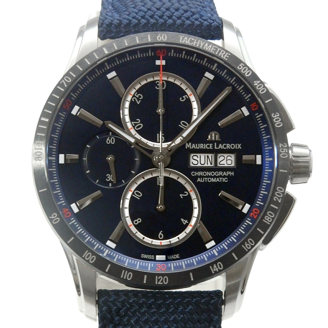Maurice Lacroix Pontos S Men's Chronograph Watch PT6038-SSL24-430-4: Maurice Lacroix Pontos S Men's Chronograph Watch PT6038-SSL24-430-4 This Maurice Lacroix Pontos S Chronograph PT6038-SSL24-430-4 is a men's wristwatch crafted in Switzerland. It features a chronograph