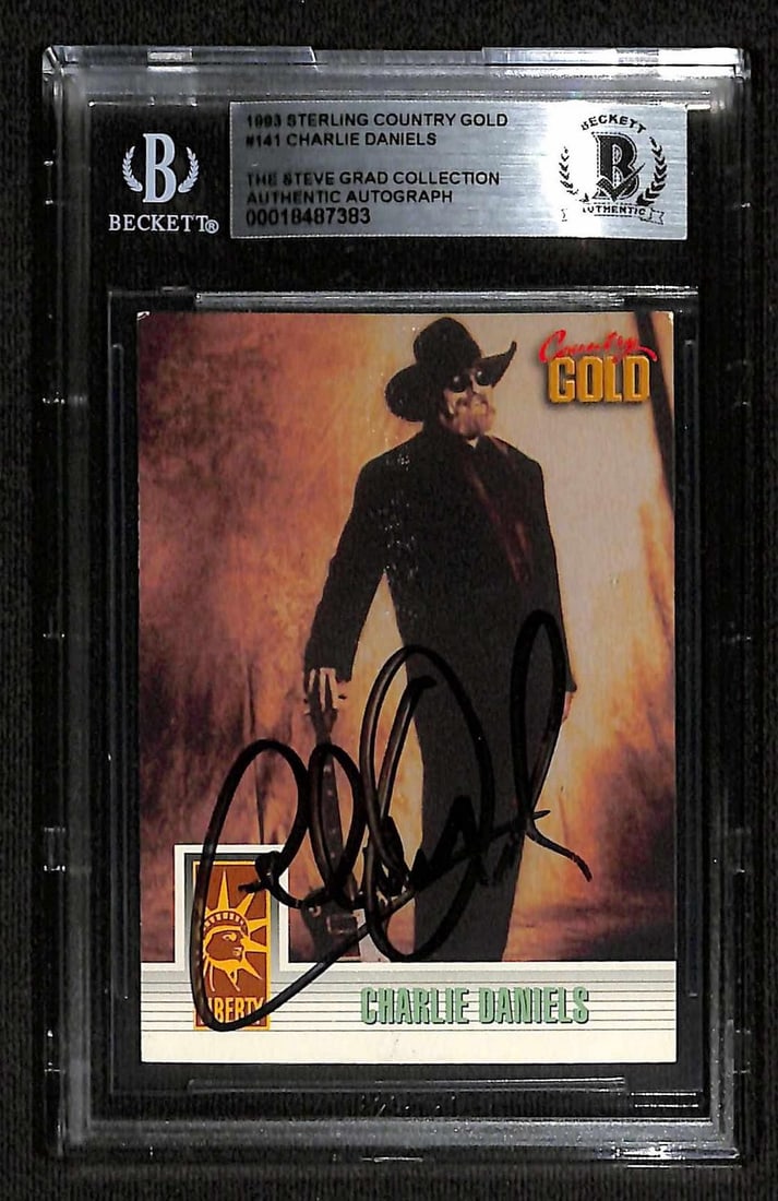 Beckett slabbed Charlie Daniels autographed 1993 Sterling Country Gold card (1 of 1)