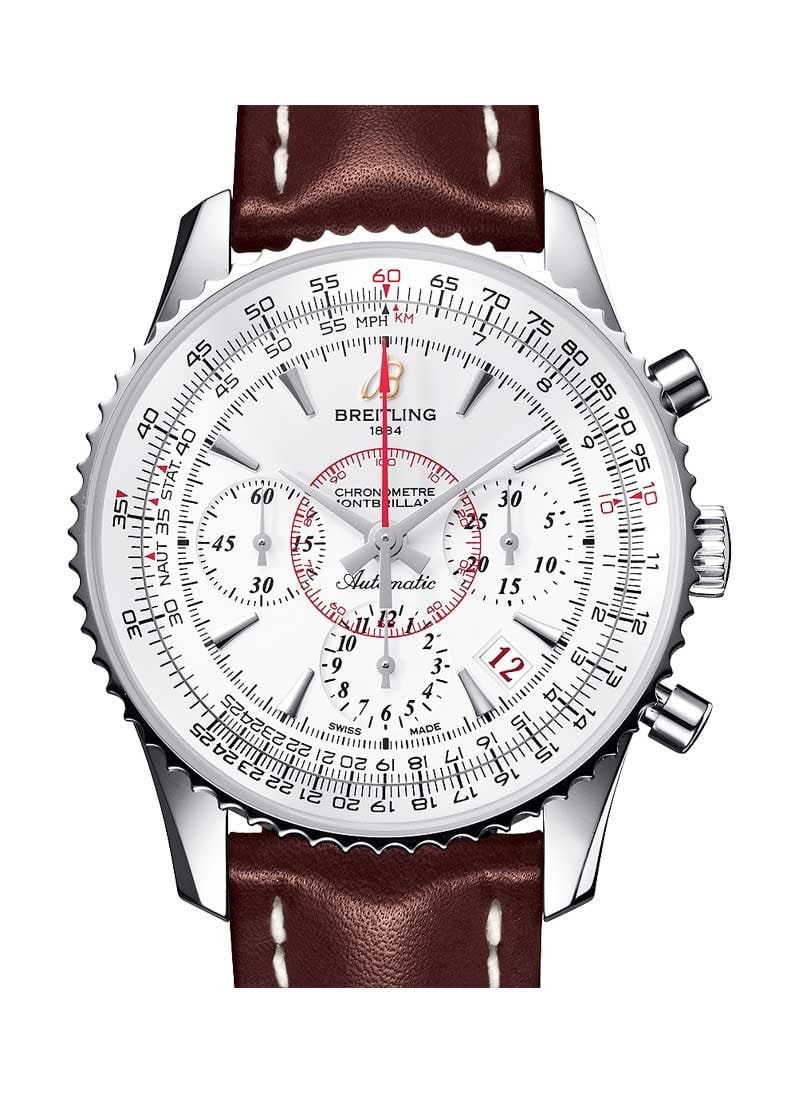 Breitling AB0131 Montbrilliant mens watch creme dial leather strap (1 of 6)
